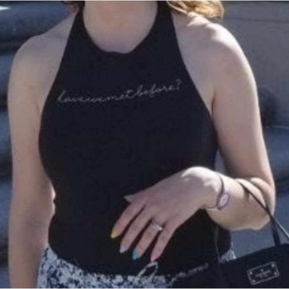 Abercrombie Fitch High Neck Racerback BLACK Bodysuit XSMALL Soft Collection
